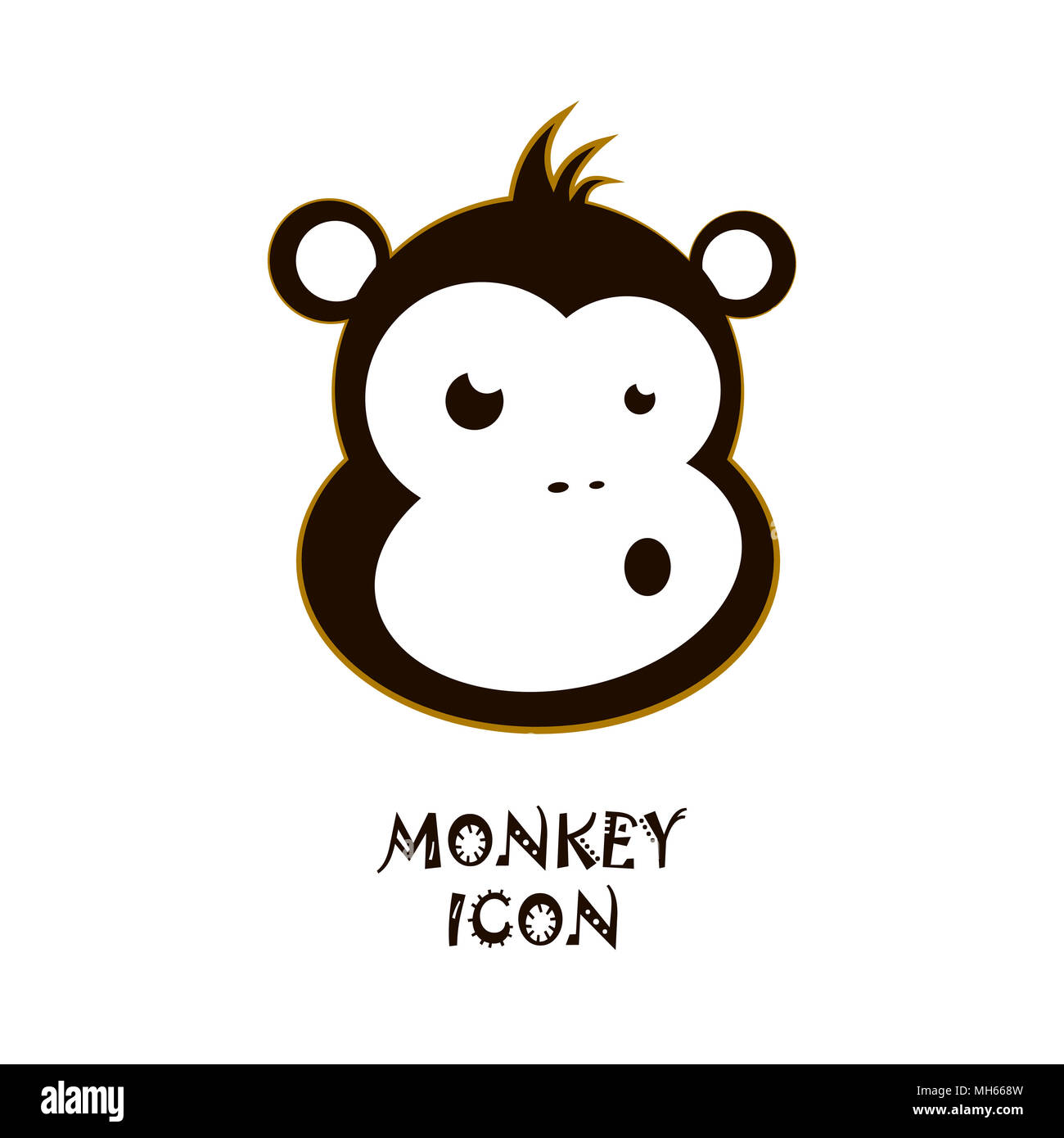 Whistling monkey icon. Creative vector illustration. Stock Photo