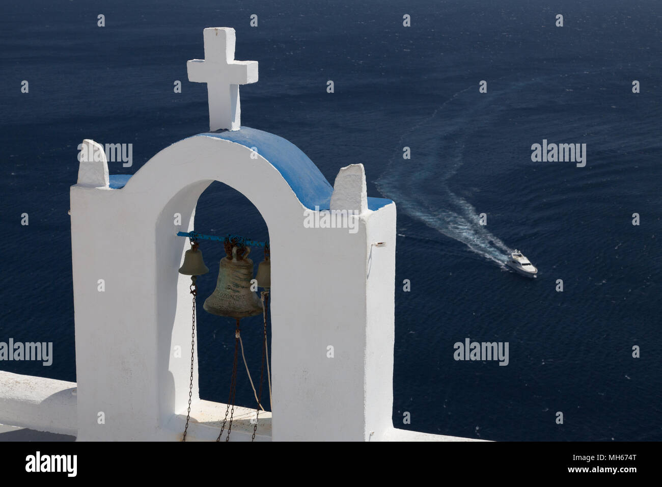 white church in Santorini, Greece Stock Photo