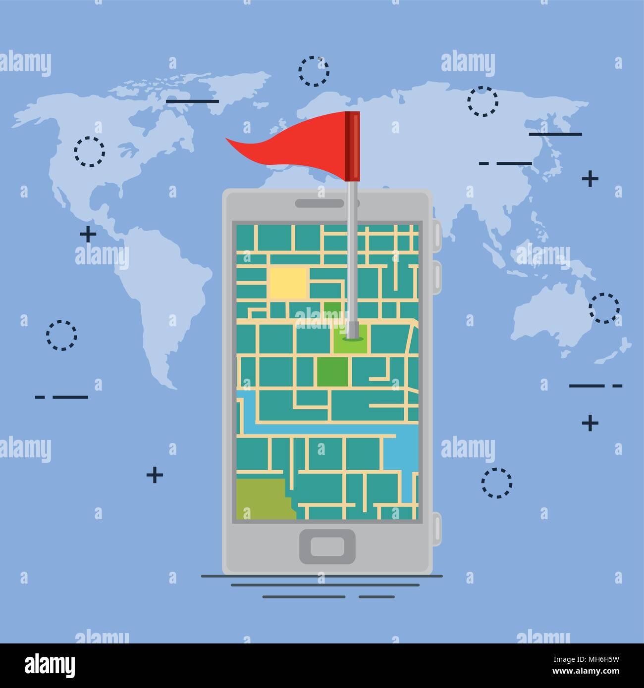 Driving Gps App Stock Vector Images Alamy