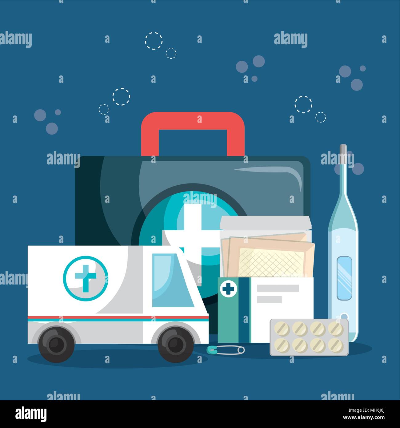 medical service set icons Stock Vector