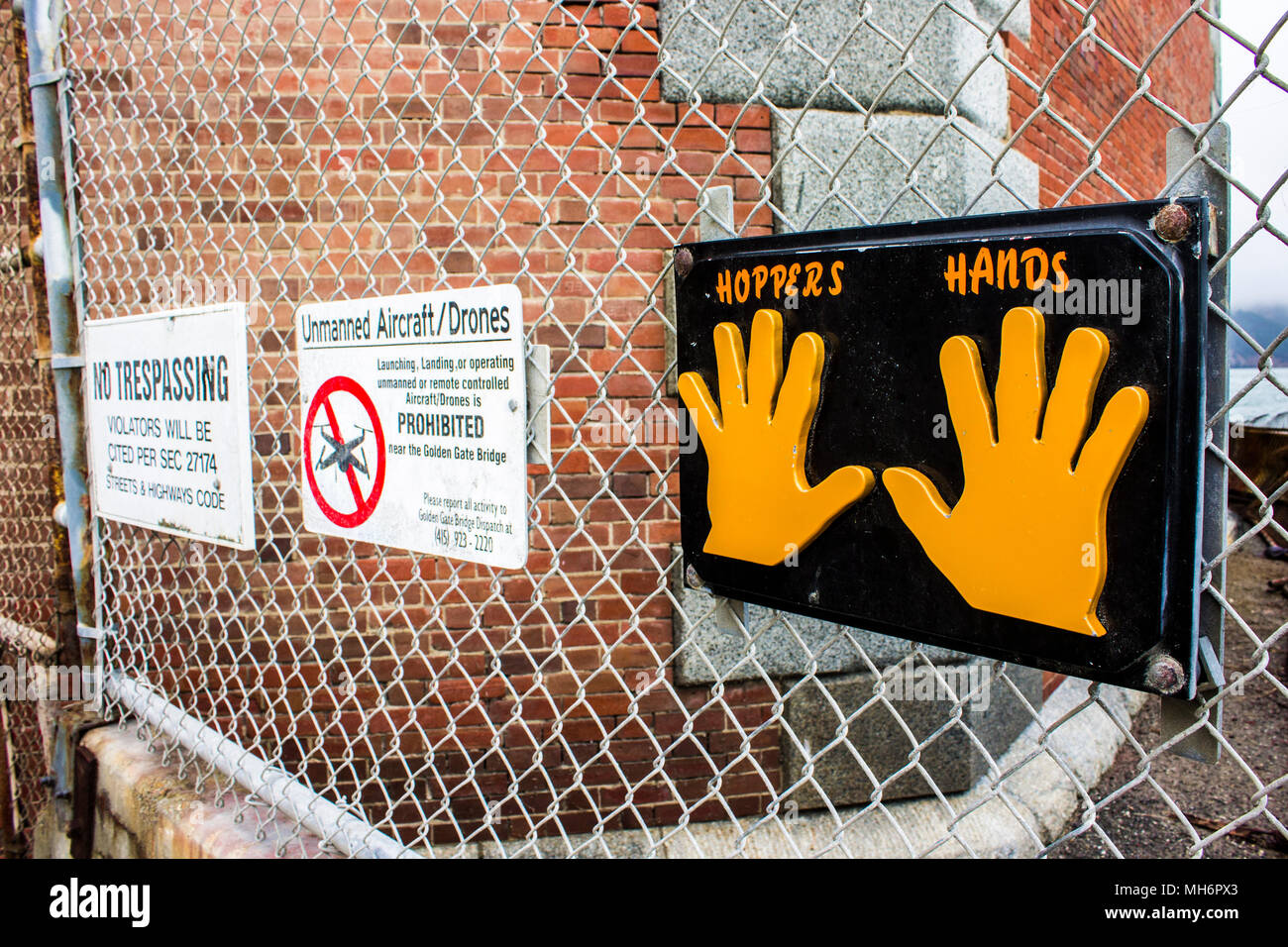 The Hopper's Hands sign for runners in Fort Point, San Francisco