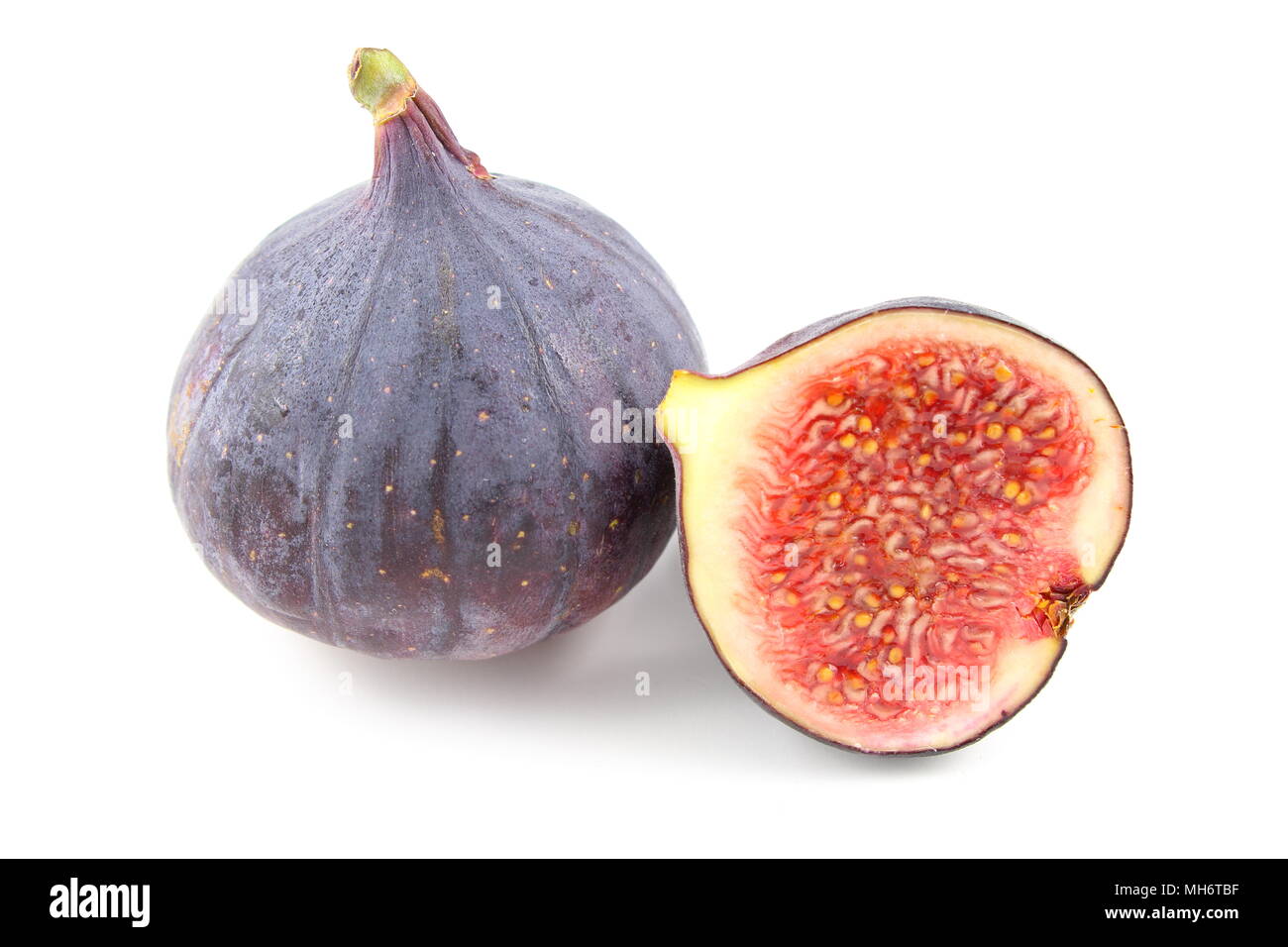 composition of fresh fig fruits isolated on a white background Stock ...