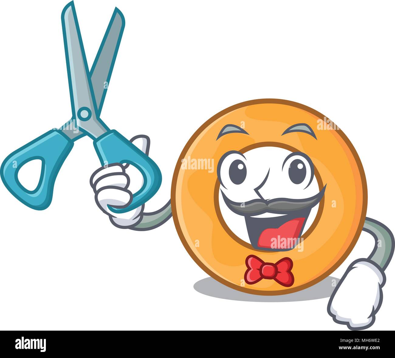 Barber onion ring character cartoon vector illustration Stock Vector