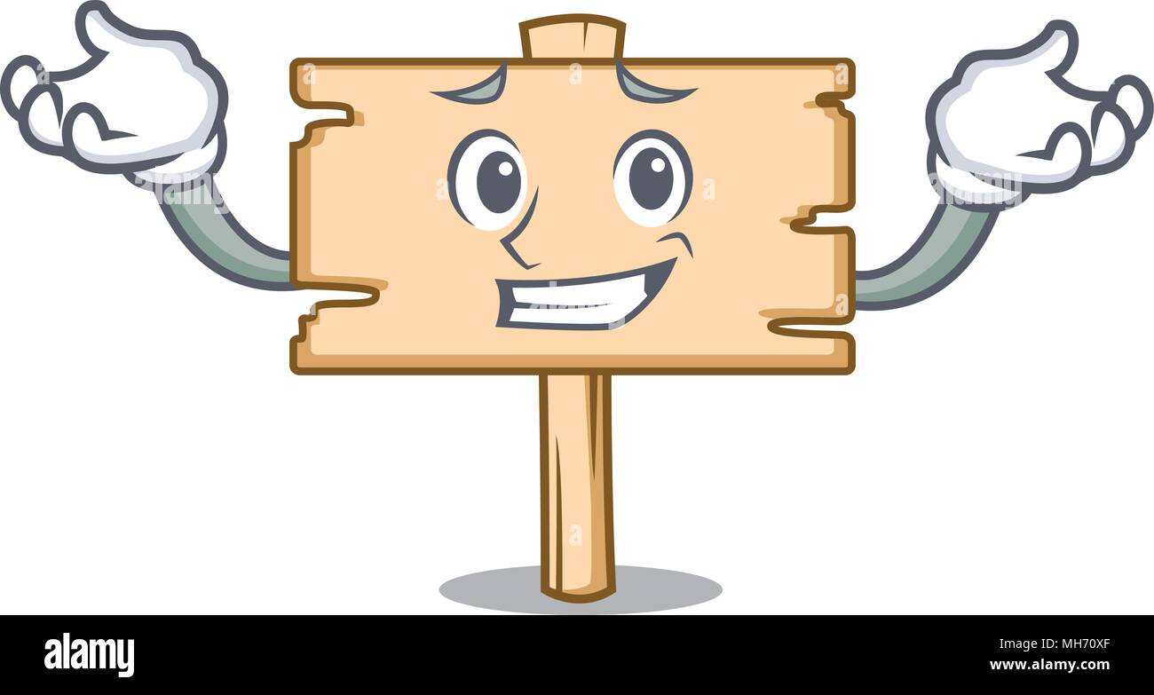 Grinning wooden board character cartoon Stock Vector Image & Art Alamy