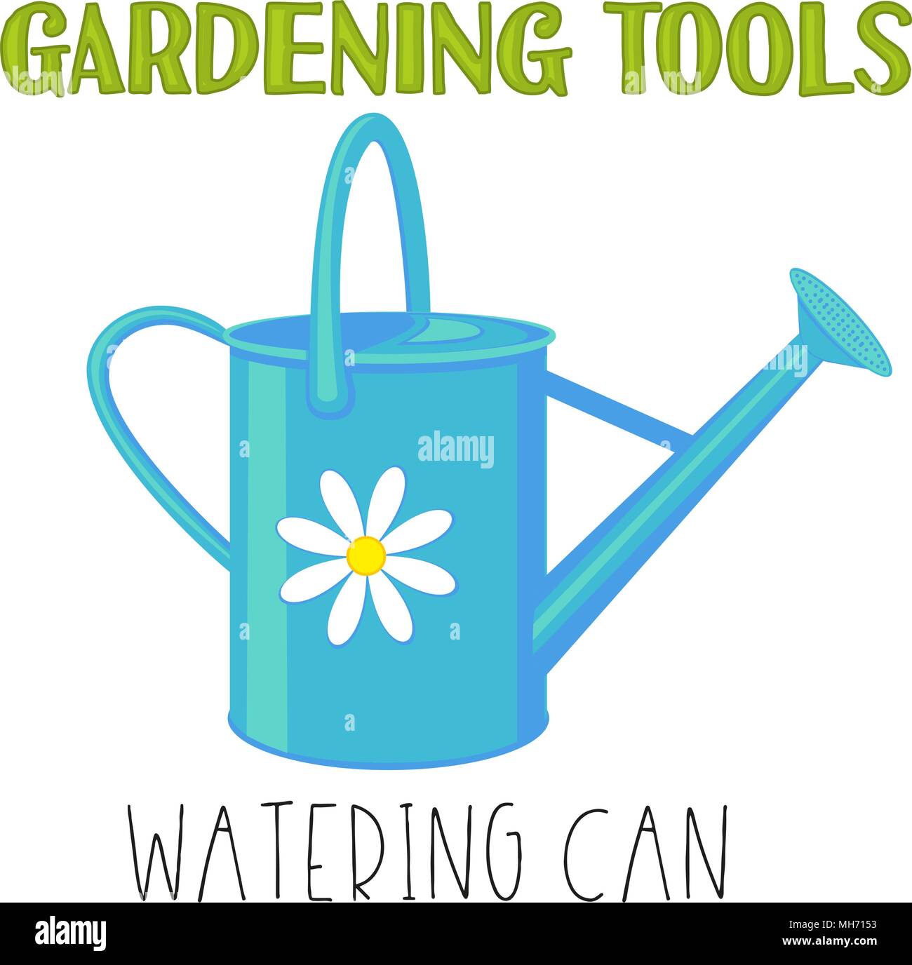 Bright colorful cartoon watering can. Garden tool vector illustration ...