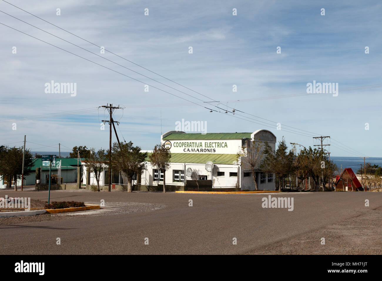 Electricity generating station in Camarones, Chubut Province, Argentina. Stock Photo