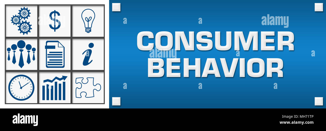 Consumer Behavior Business Symbols Grid Left Stock Photo