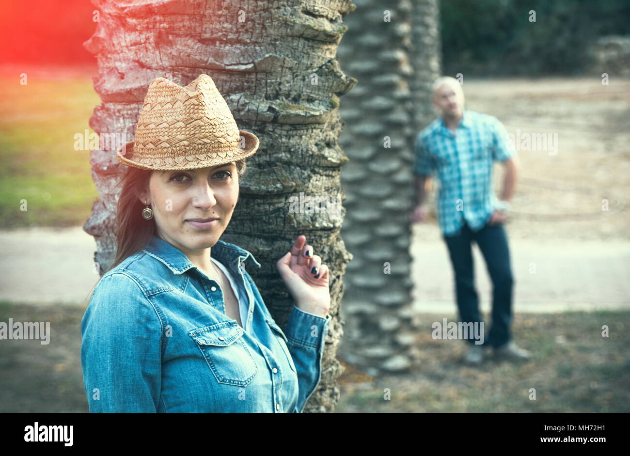 Happy couple in the sunlight Stock Photo - Alamy