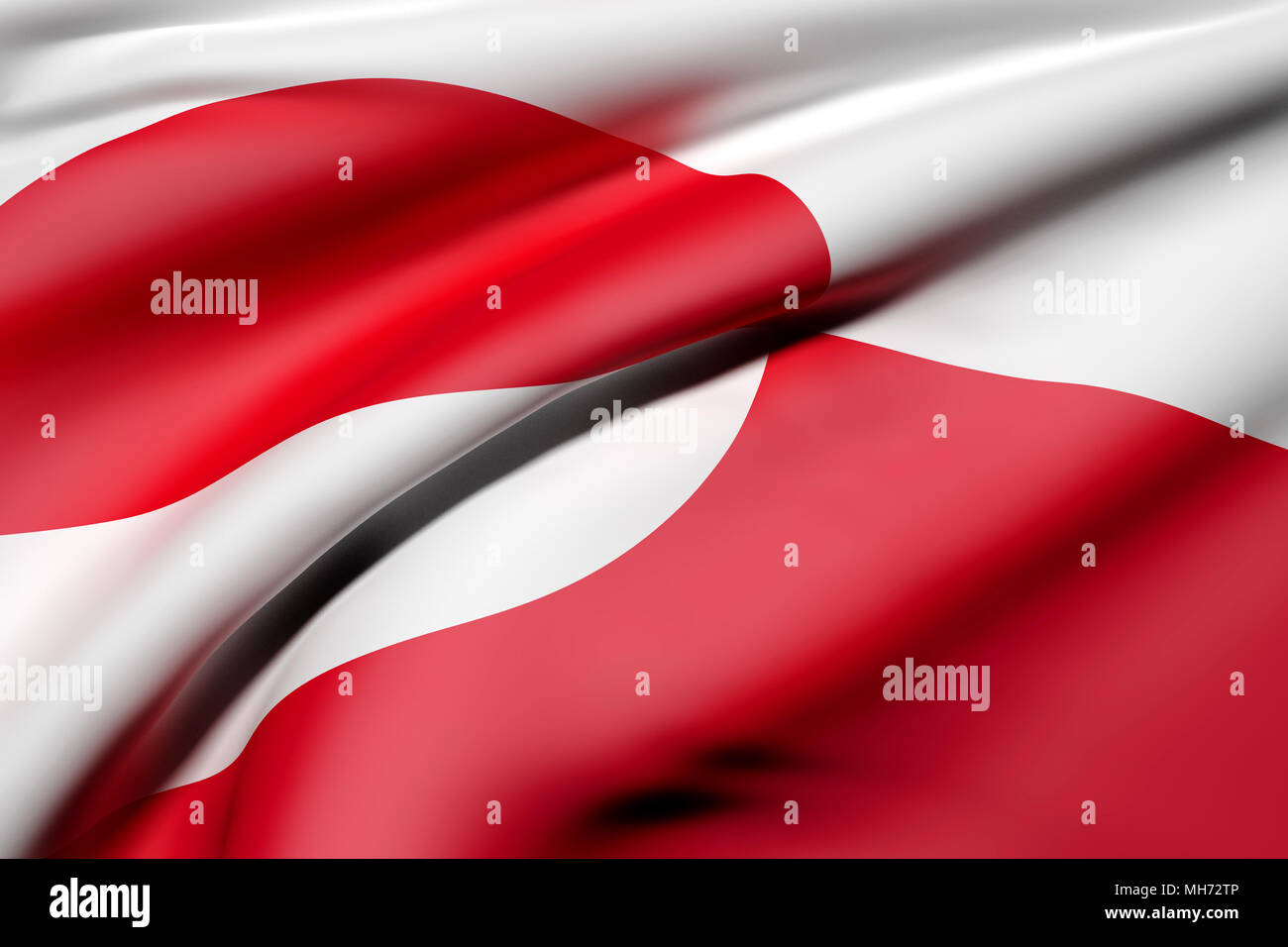3d rendering of Greenland flag waving Stock Photo - Alamy