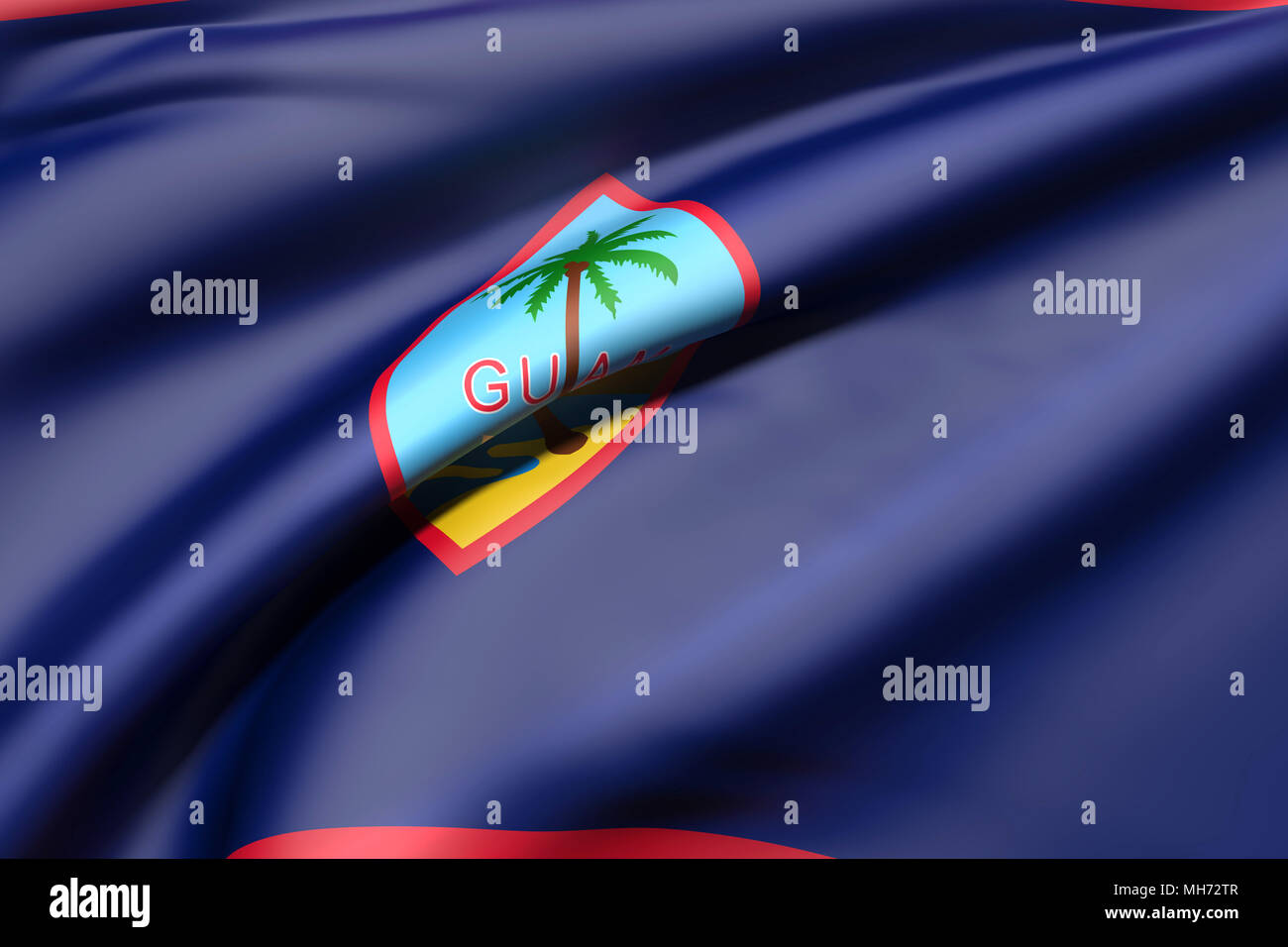 3d rendering of Guam flag waving Stock Photo