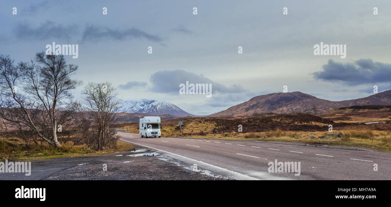 RV Camper Vehicle In Scenic Highlands of Scotland Stock Photo - Alamy