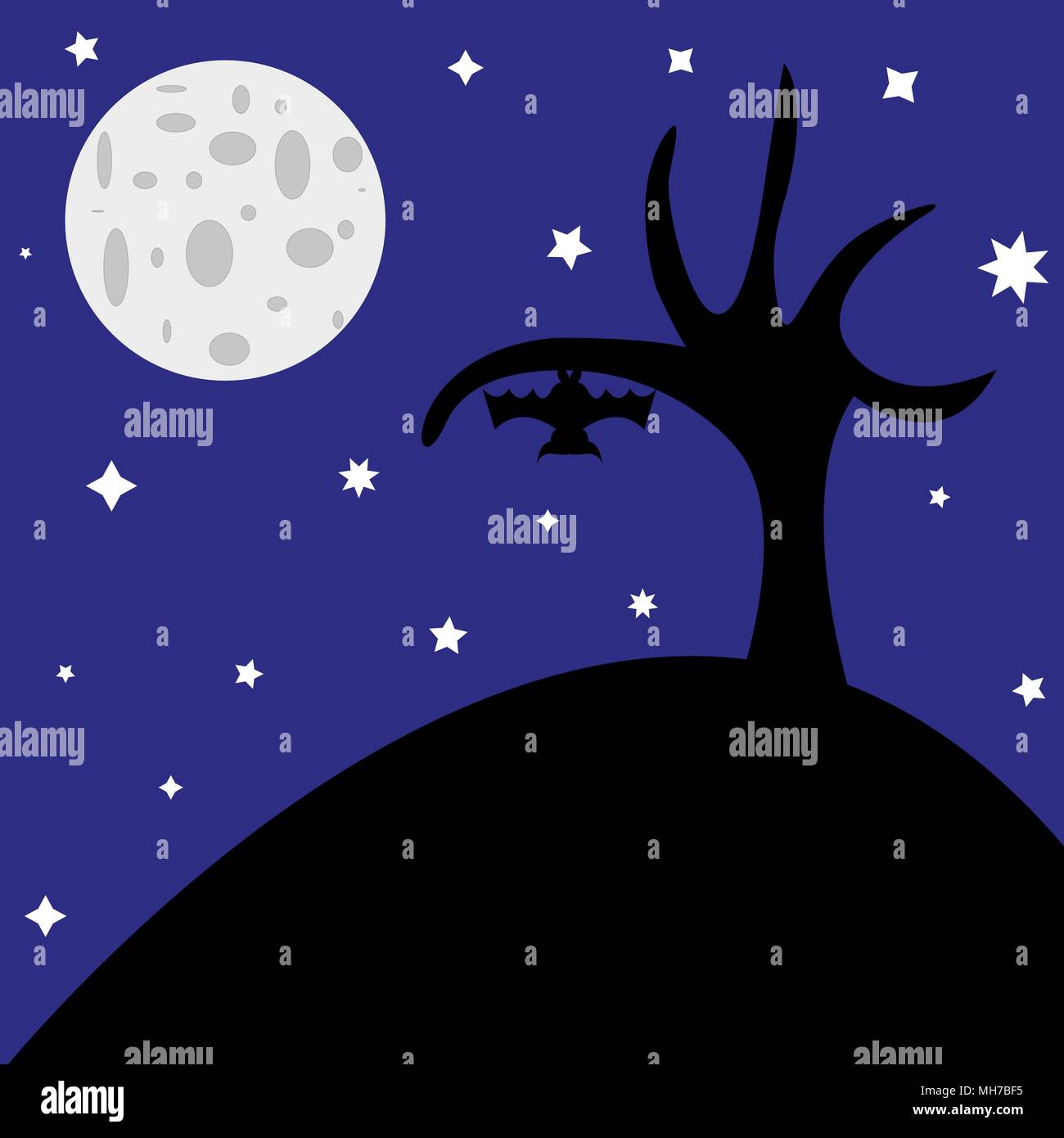 halloween night illustration bat Stock Vector Image & Art - Alamy
