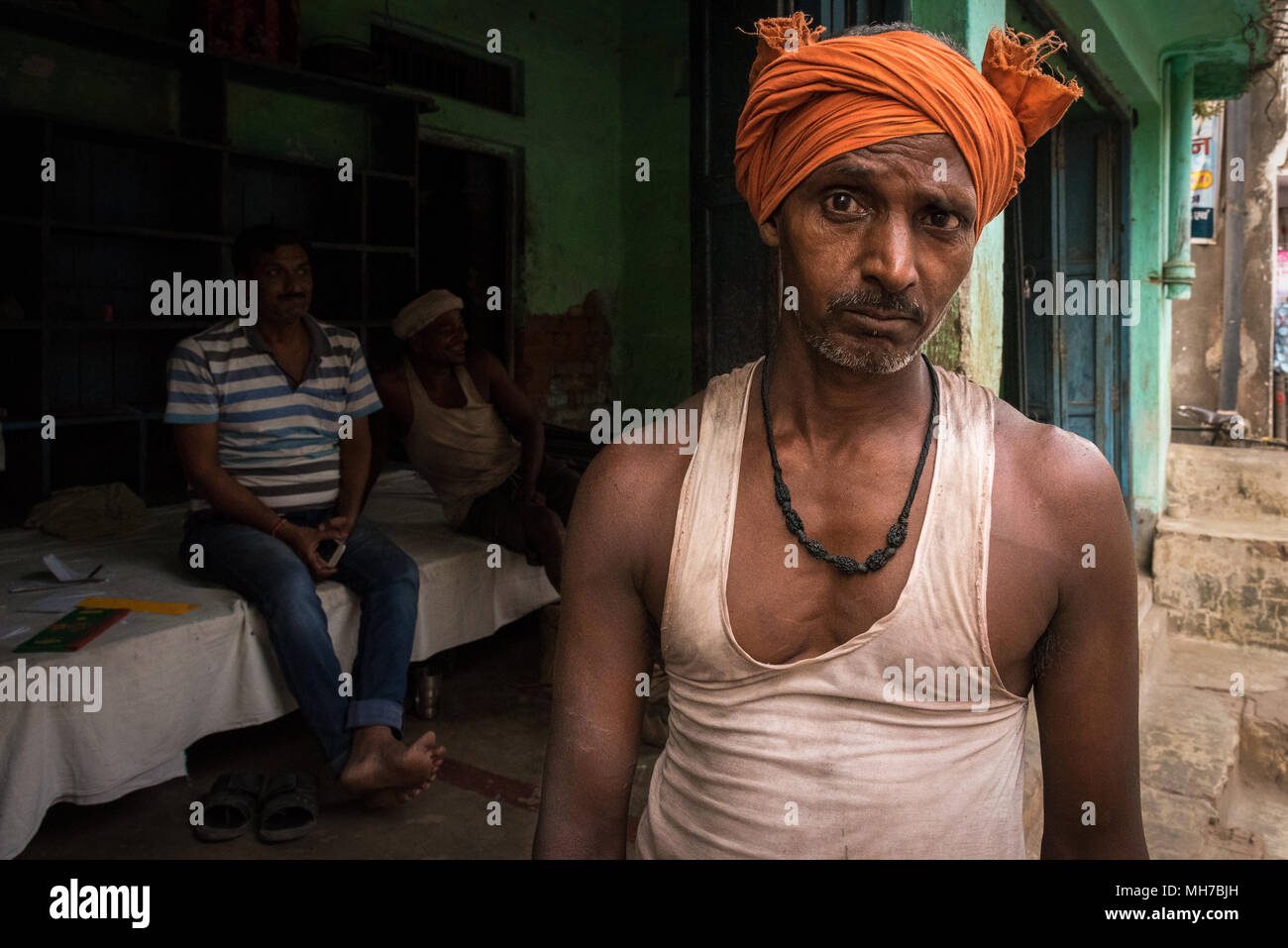 Portrait of a man on the street in Hajipur, India. Stock Photo