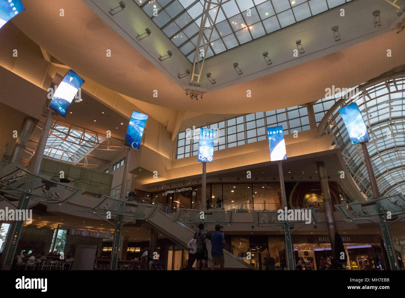 Inside the Millenia Mall, Florida during a severe weather warning Stock Photo Alamy