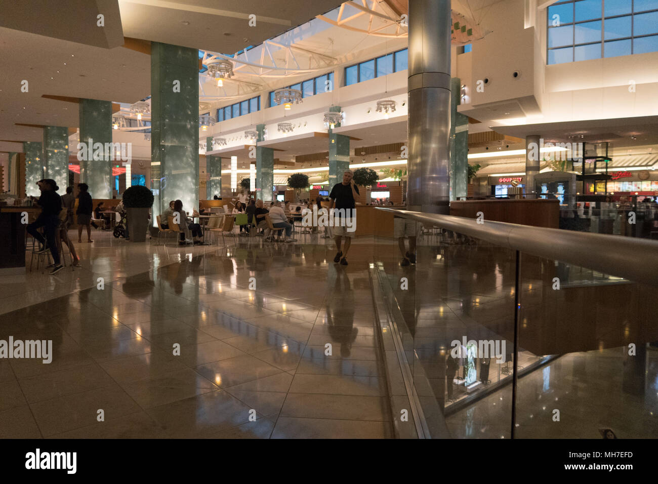 Inside the Millenia Mall, Florida during a severe weather warning Stock Photo Alamy