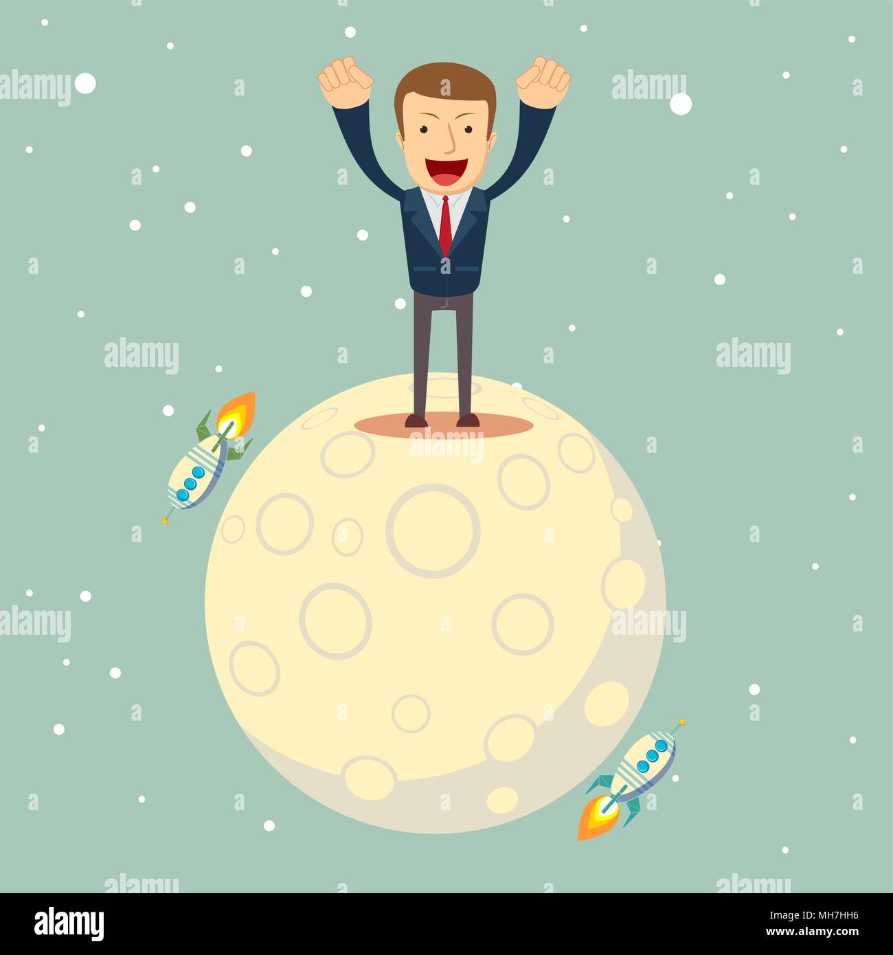 Man in the moon cartoon hi-res stock photography and images - Alamy