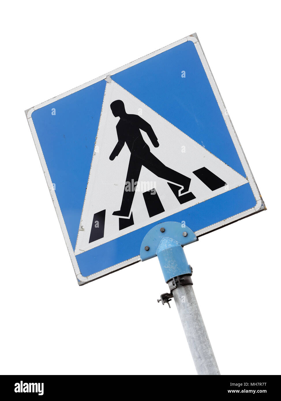Finnish crosswalk sign isolated on white background. Stock Photo