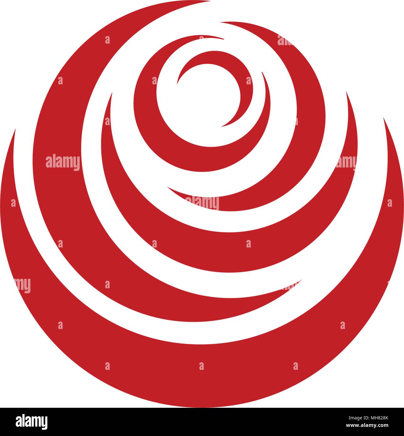 red abstract rose vector logo template on white background stylish
