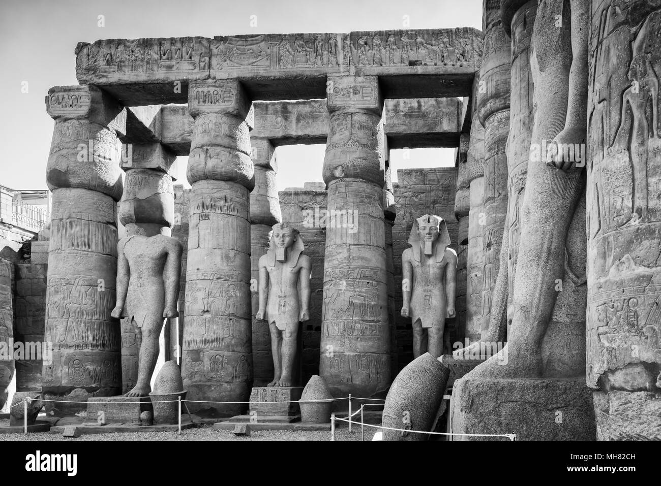Part of the Luxor Temple, a large Ancient Egyptian temple, East Bank of the Nile, Egypt. UNESCO World Heritage Stock Photo