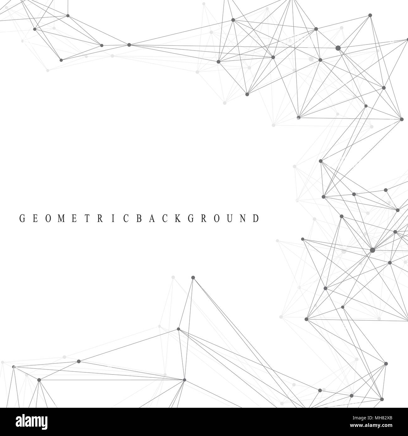 Geometric abstract background with connected line and dots. Graphic