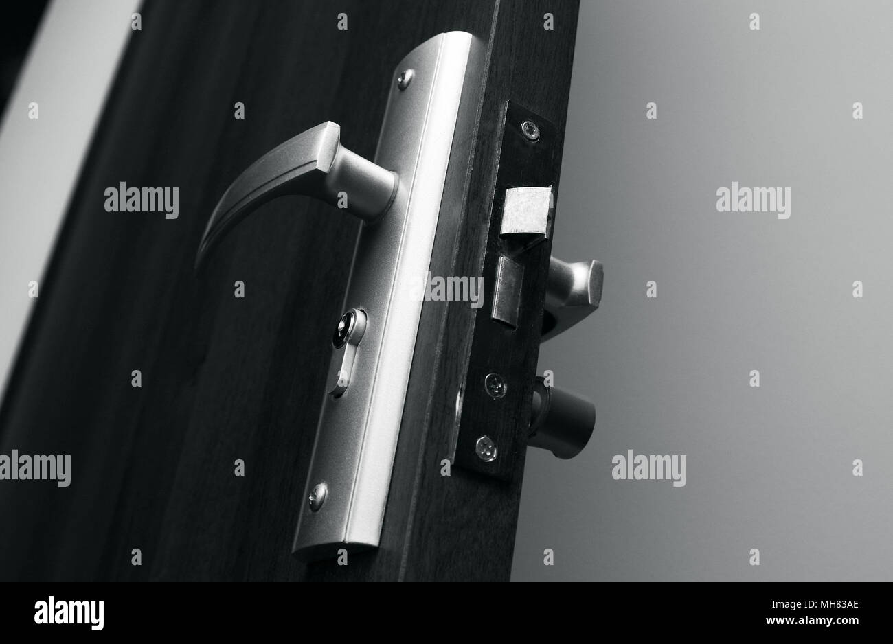 Closeup of the home door lock Stock Photo - Alamy