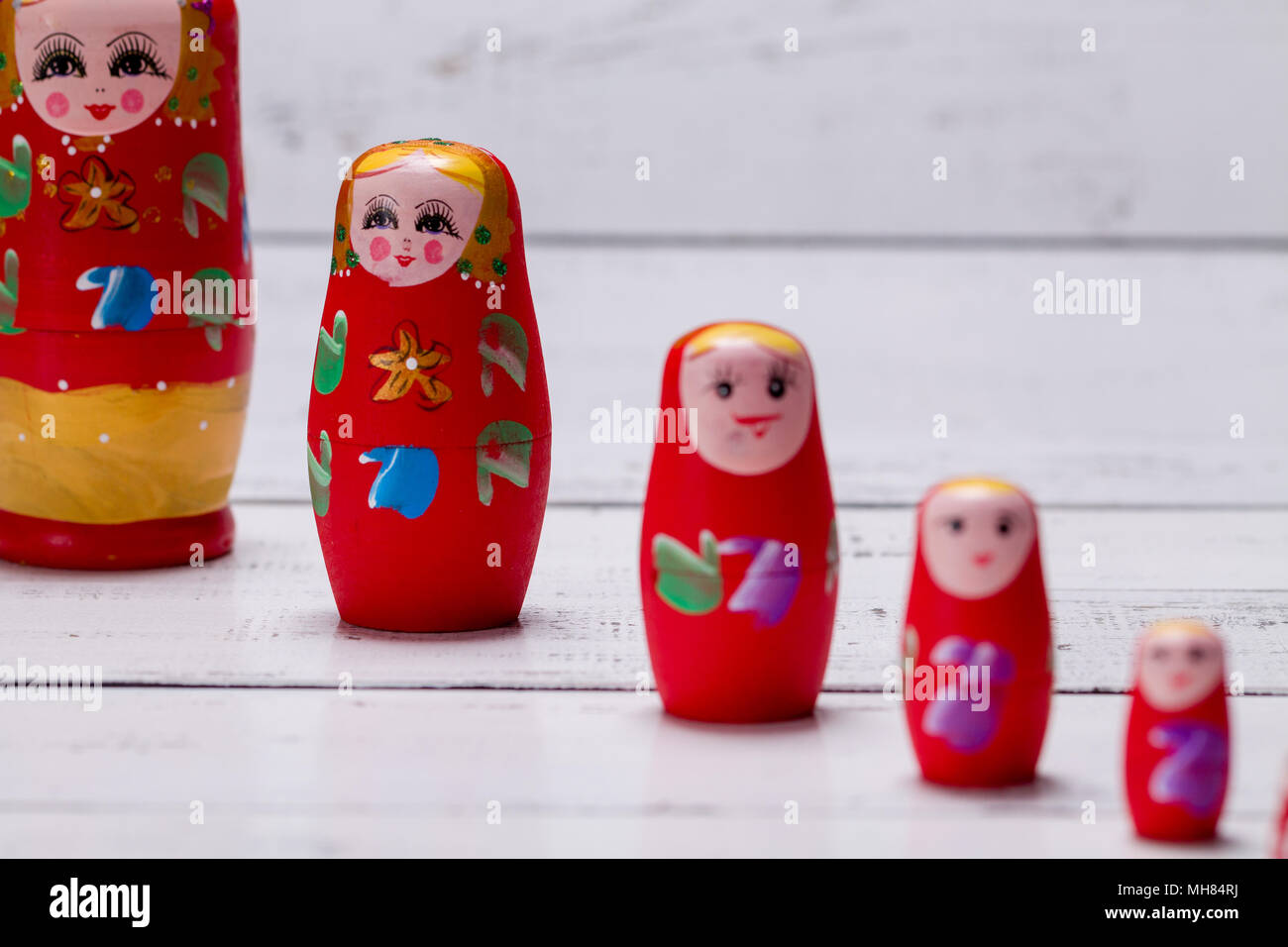 Traditional russian wooden dolls called matryoshka Stock Photo Alamy