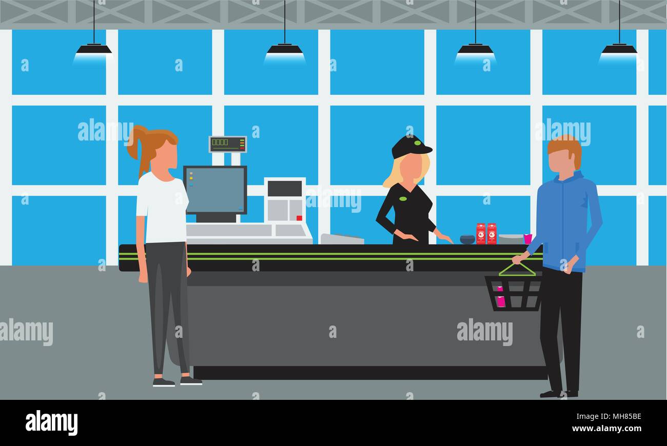Shopping mall interior scene Stock Vector Images - Alamy