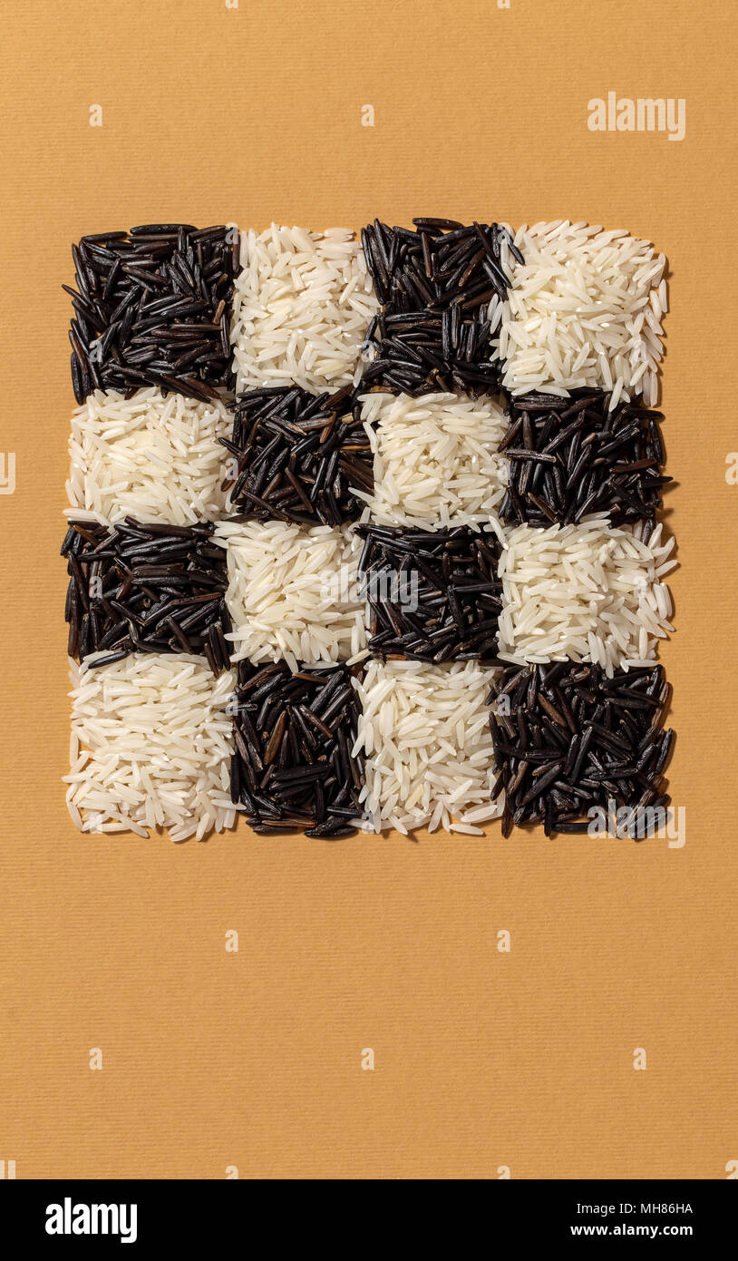 Checkerboard pattern rice Stock Photo