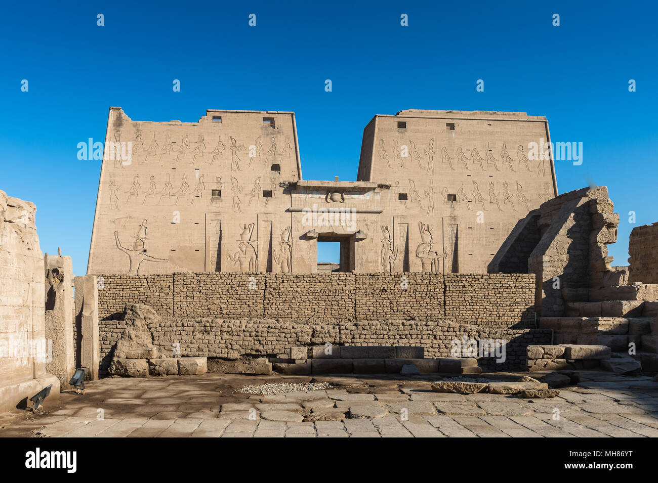 Ptolemaic Temple of Horus, Edfu (Idfu, Edfou, Behdet), Egypt Stock ...