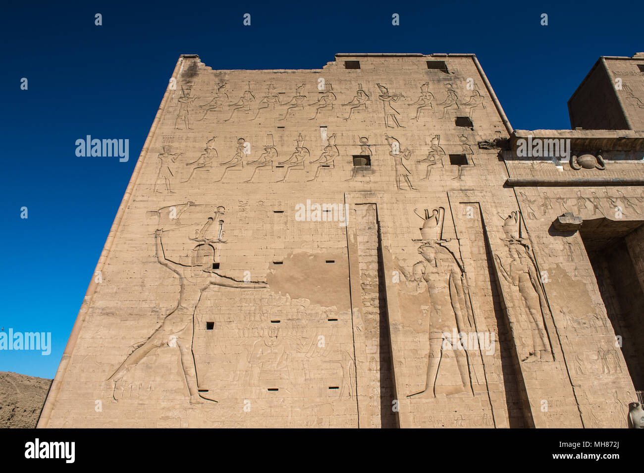 Ptolemaic Temple of Horus, Edfu (Idfu, Edfou, Behdet), Egypt Stock ...