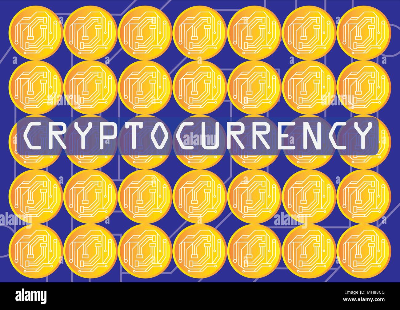 Vector illustration of cryptocurrency. Stock Vector