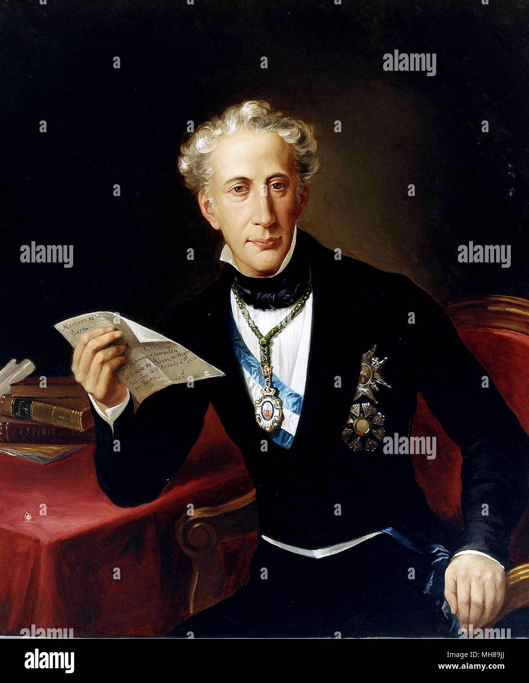Francisco de Paula Martínez de la Rosa y Berdejo (1787 – 1862) Spanish statesman and the first prime minister of Spain. Stock Photo