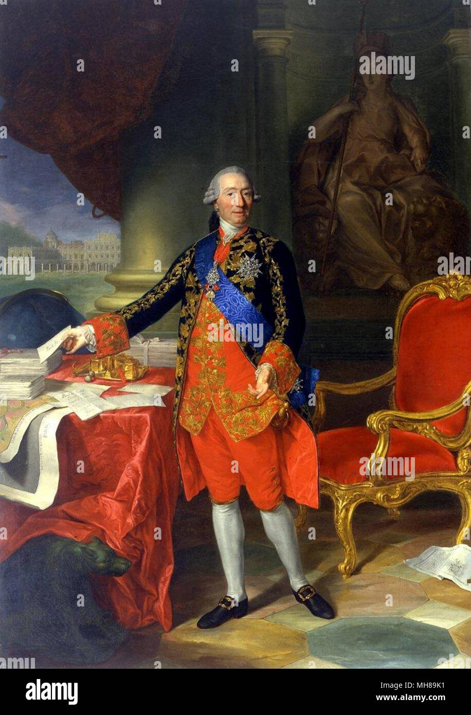 Jerónimo Grimaldi, Pablo Jerónimo Grimaldi y Pallavicini, 1st Duke of Grimaldi, (1710 – 1789) Spanish diplomat and politician who served as Prime Minister of Spain Stock Photo