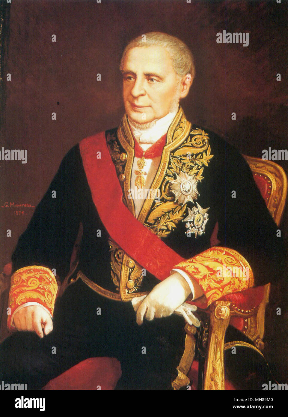Don Manuel de Pando y Fernández de Pinedo, 6th Marquis of Miraflores Grandee of Spain and 4th Count of la Ventosa (1792 – 1872) Spanish noble and politician, who served two times as Prime Minister of Spain Stock Photo