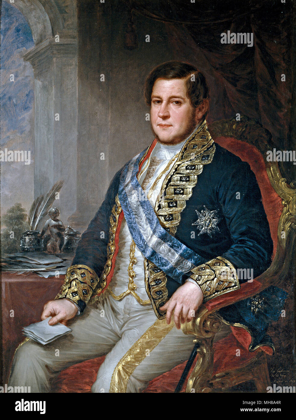 Juan Bravo Murillo (1803-1873) Spanish politician. Portrait by Gutiérrez de la Vega Stock Photo