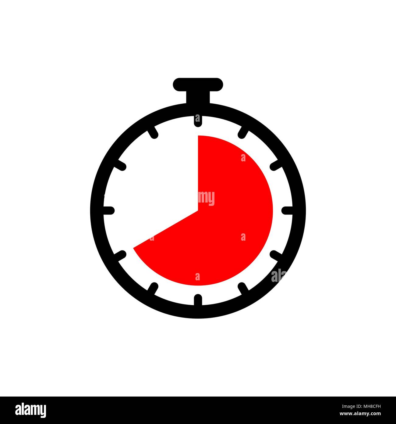 Timer clock icon ui simple style flat illustration. Stock Vector