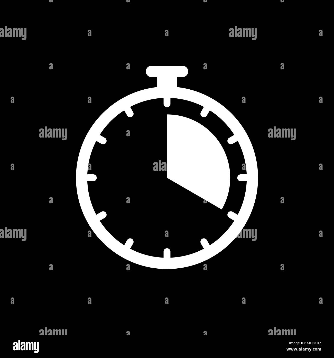 Timer clock icon ui simple style flat illustration. Stock Vector