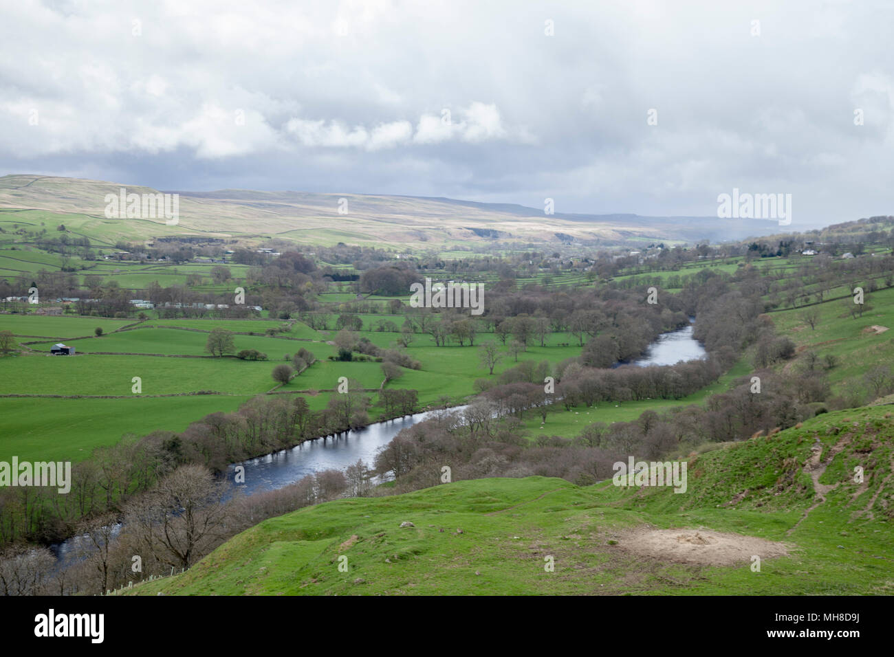 Scenic views of the green countryside around Middleton-in-Teesdale, England, UK Stock Photo