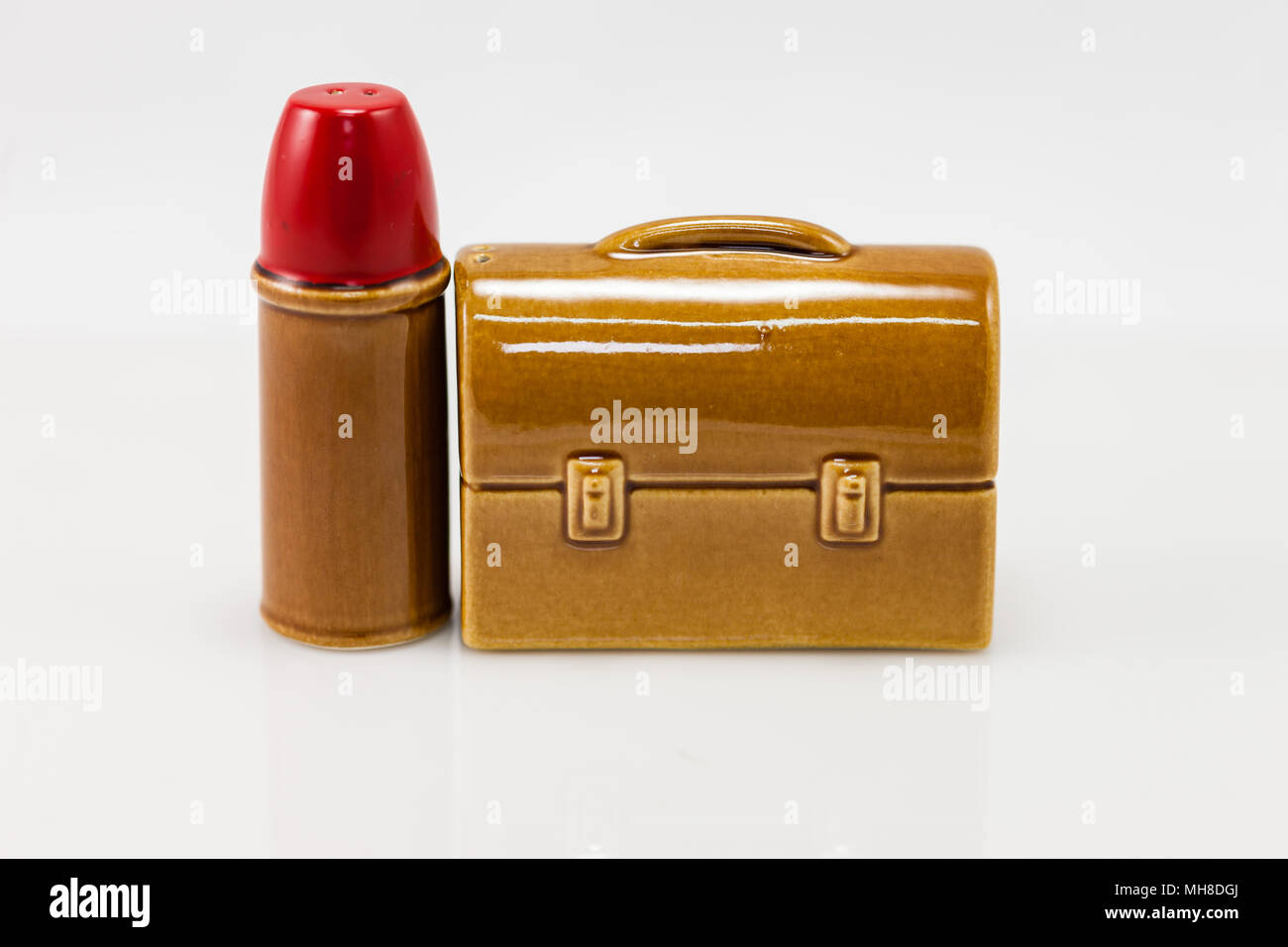 a lunch pail and thermos salt and pepper shaker Stock Photo Alamy