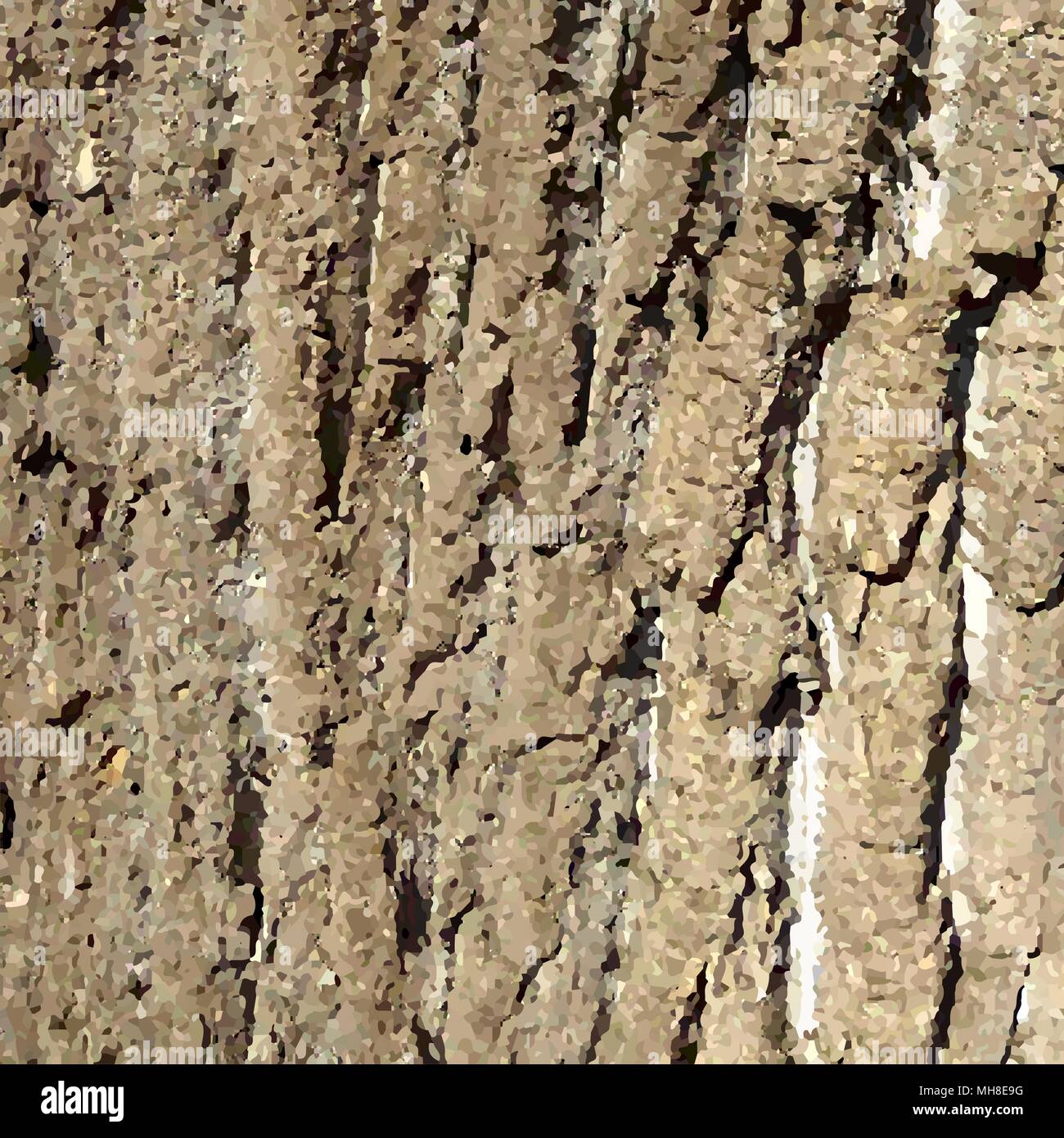 Bark pattern background. Relief texture of an old oak bark. Vector illustration Stock Vector