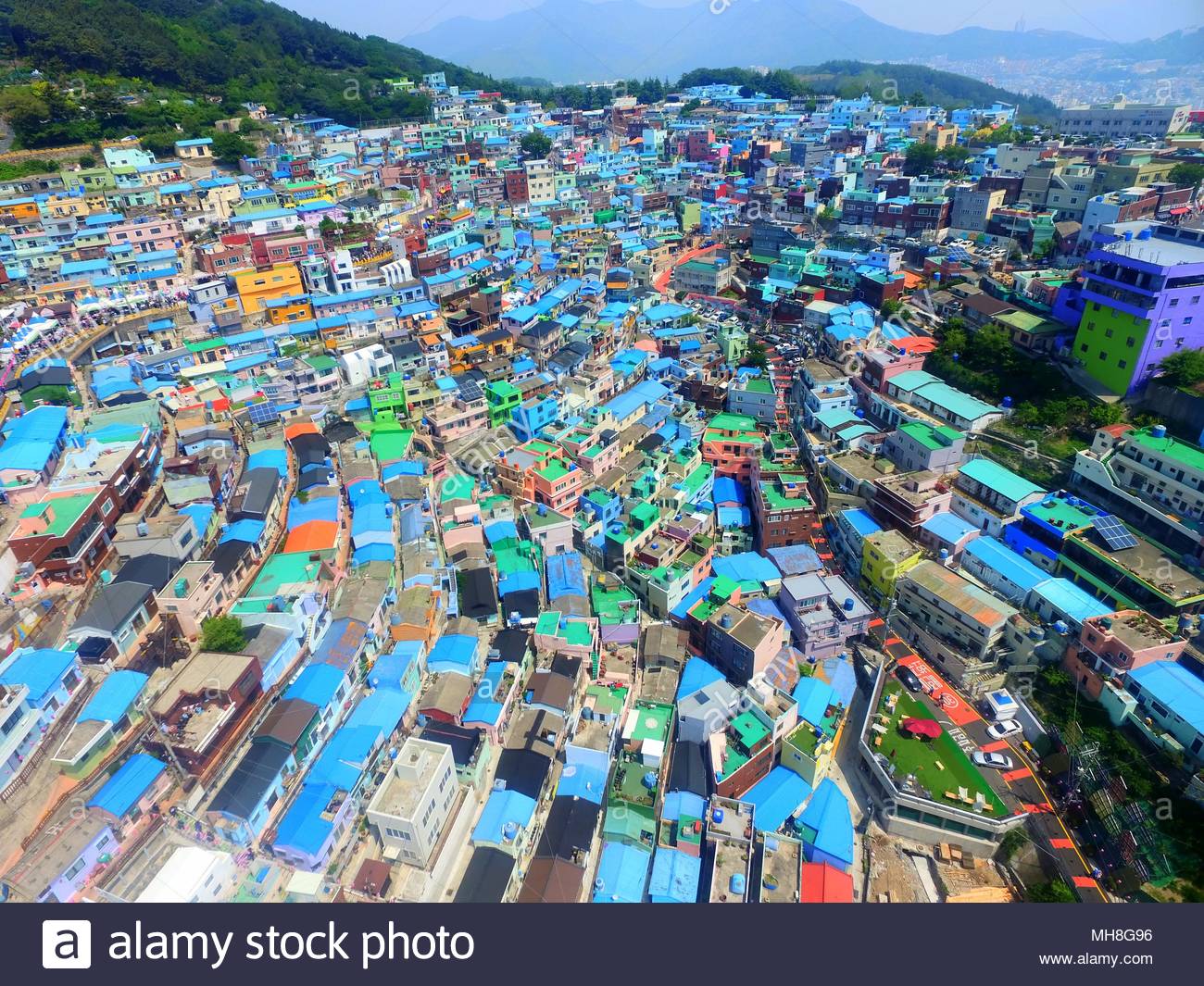 Aerial View Of Gamcheon Culture Village Sahagu Busan South