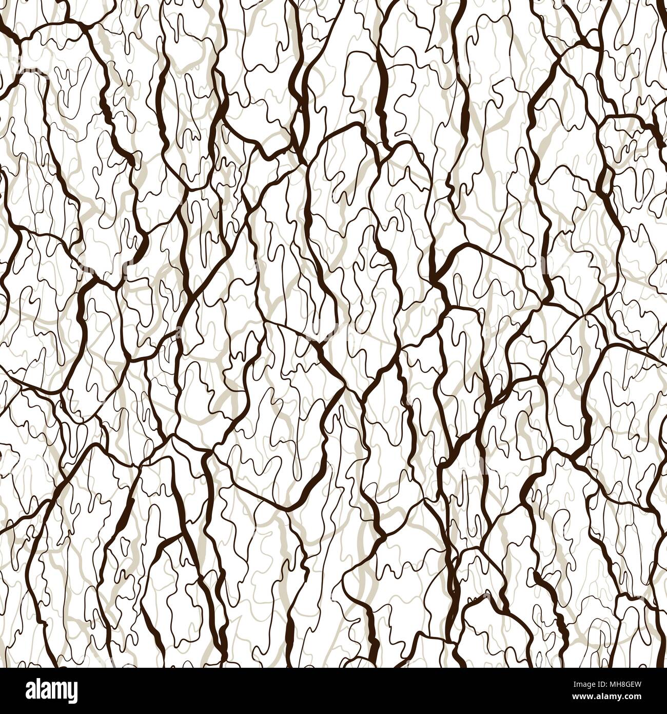 Vector seamless pattern of bark texture. Wood natural structure Stock Vector