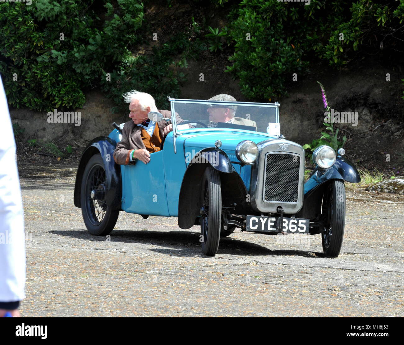 Classic car owners taking part in a time trial at the Brooklands Double Twelve Stock Photo