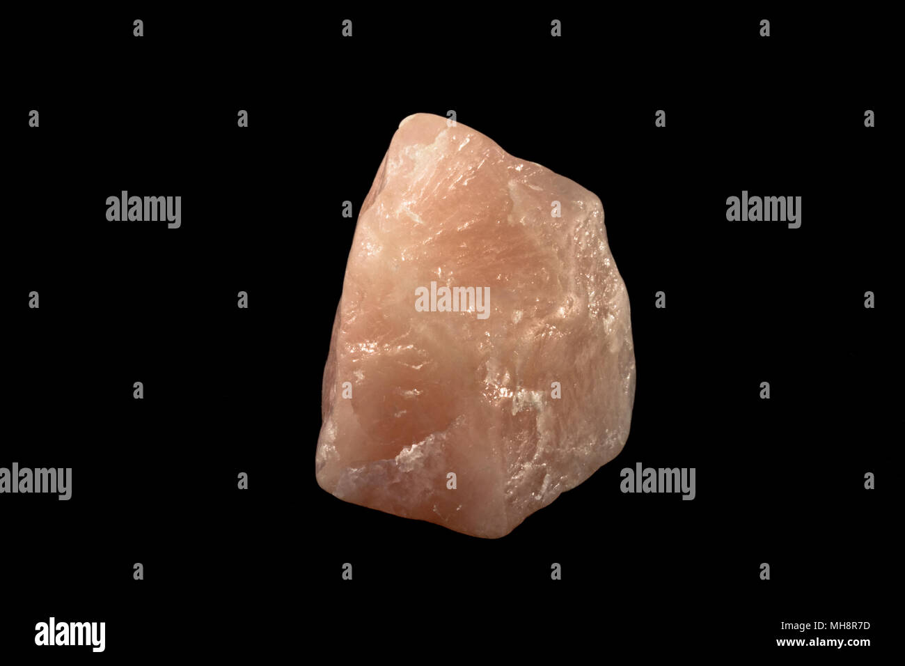 Rose Quartz on a Black Background Stock Photo