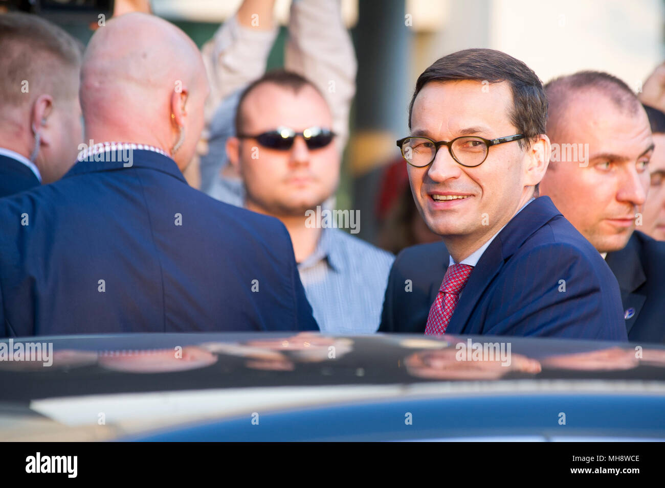 Mateusz Morawiecki, Prime Minister of the Republic of Poland in Pelplin, Poland. April 28th 2018 © Wojciech Strozyk / Alamy Stock Photo Stock Photo