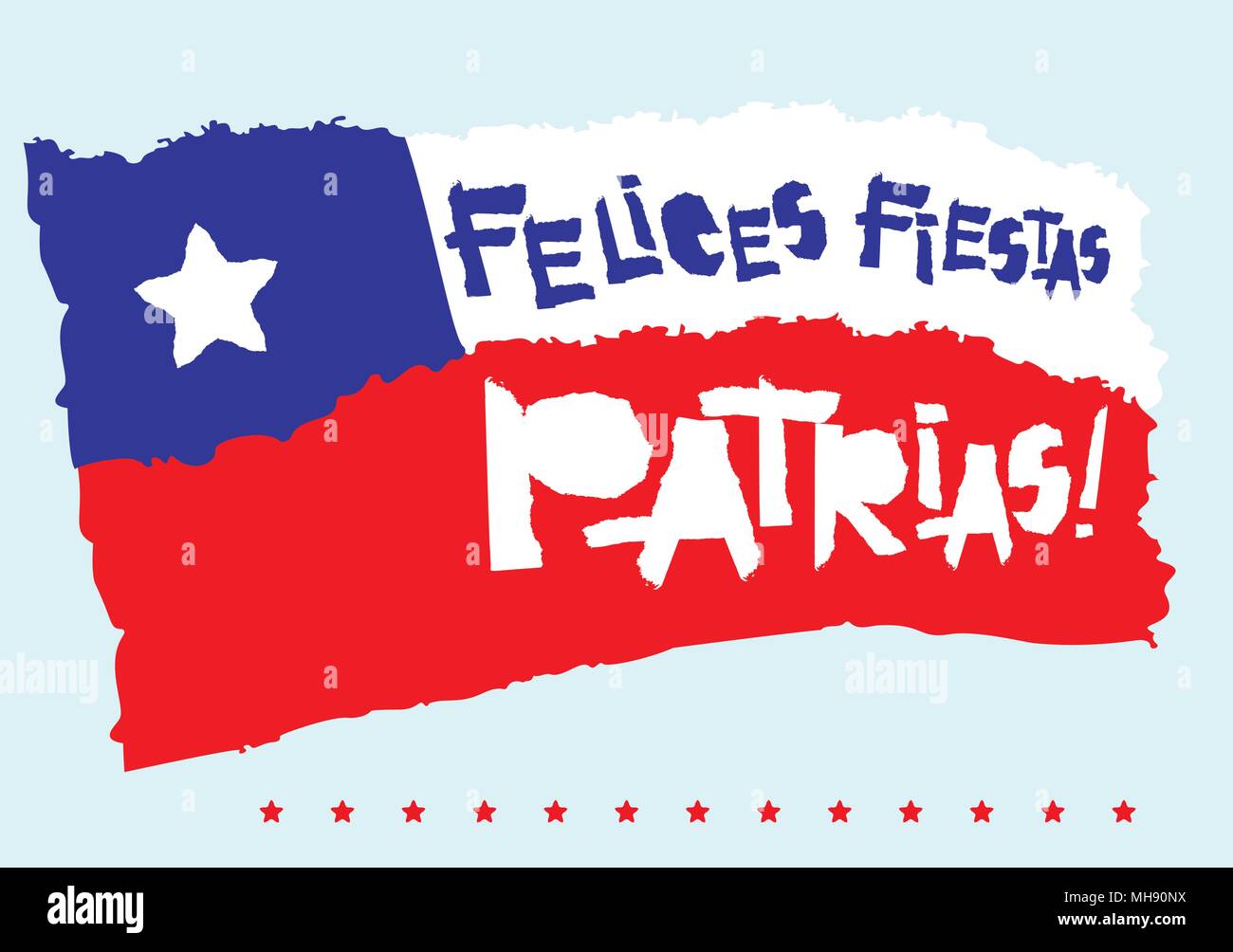Flat Fiestas Patrias Design For Banner Apparel Print Independence