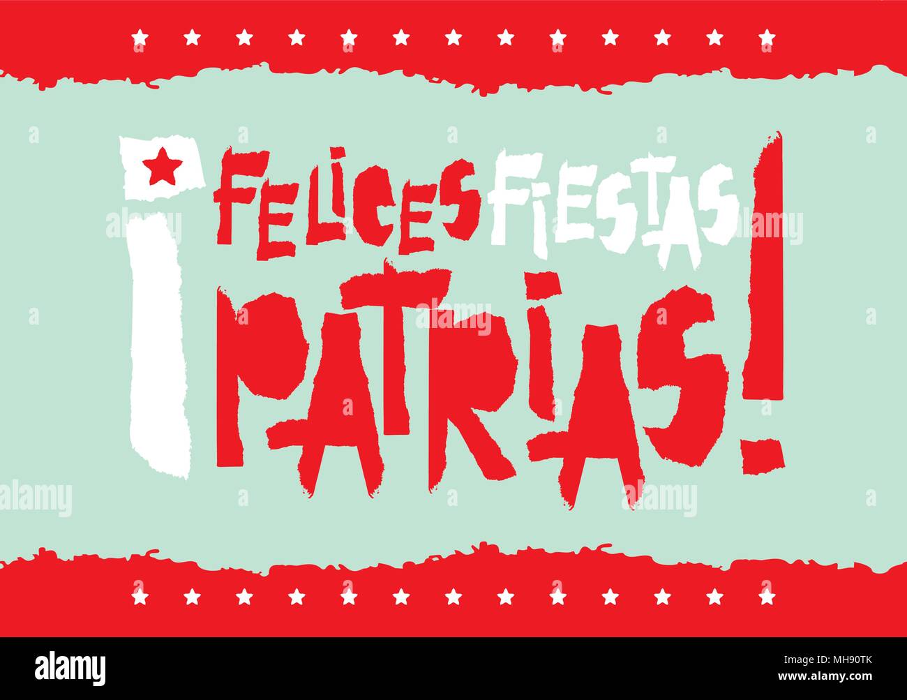Flat Fiestas Patrias Design Card With Text Fiestas Patrias In Peru