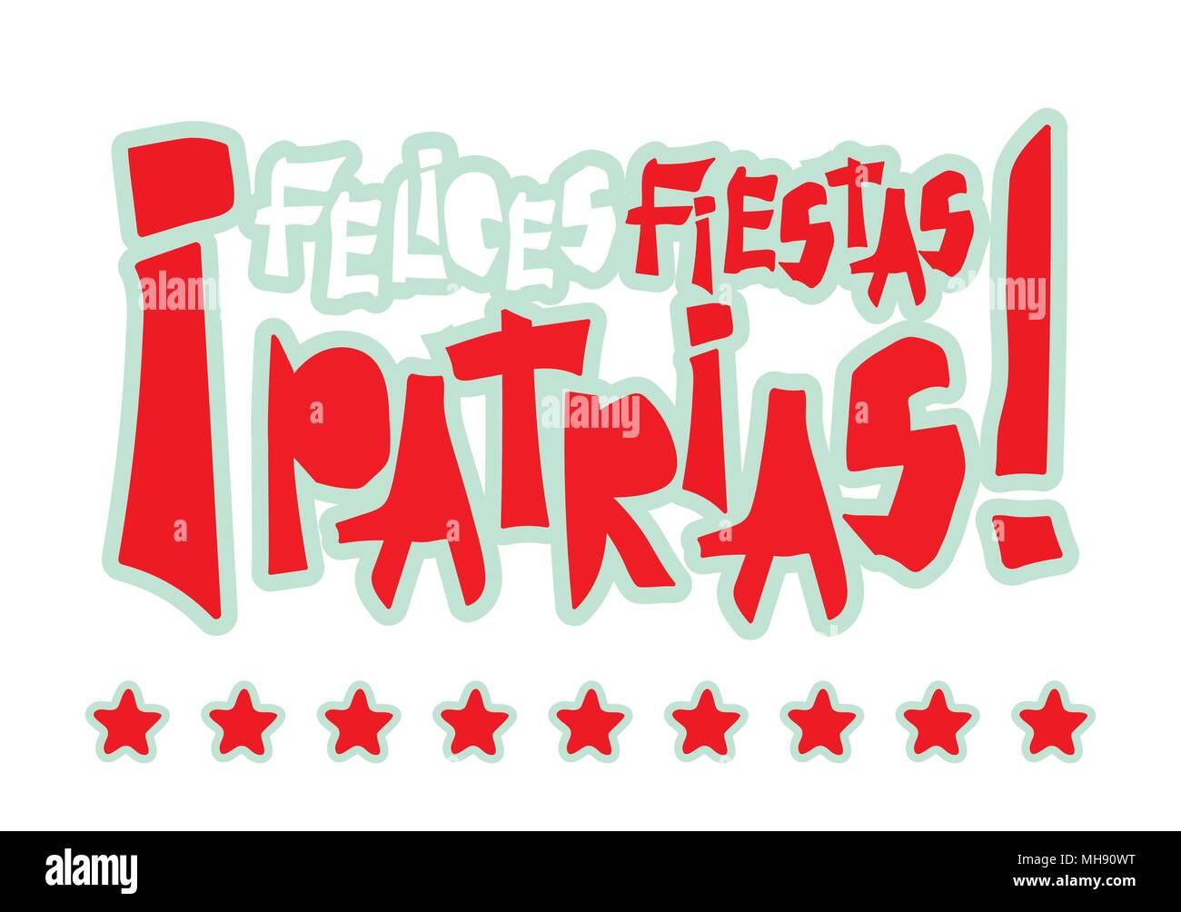 Flat Fiestas Patrias Design Card With Text Fiestas Patrias In Peru