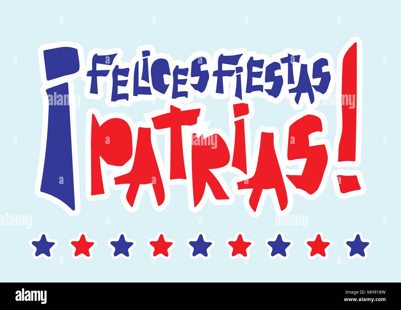 Flat Fiestas Patrias Design For Banner Apparel Print Independence