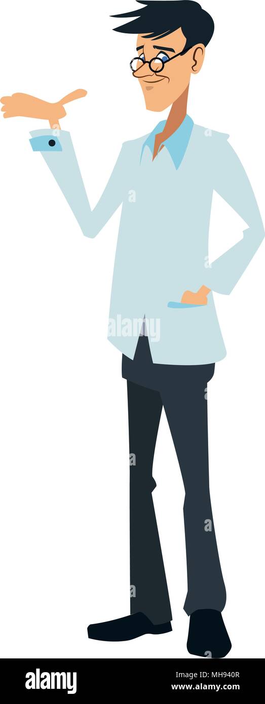 Male scientific cartoon Stock Vector